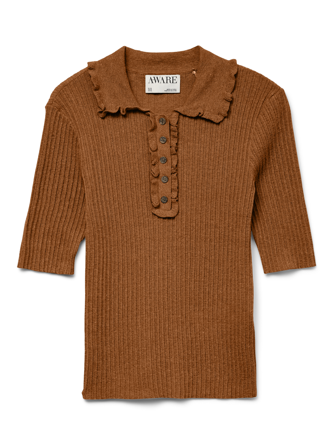AWSHIRLI KNITTED POLO TOP